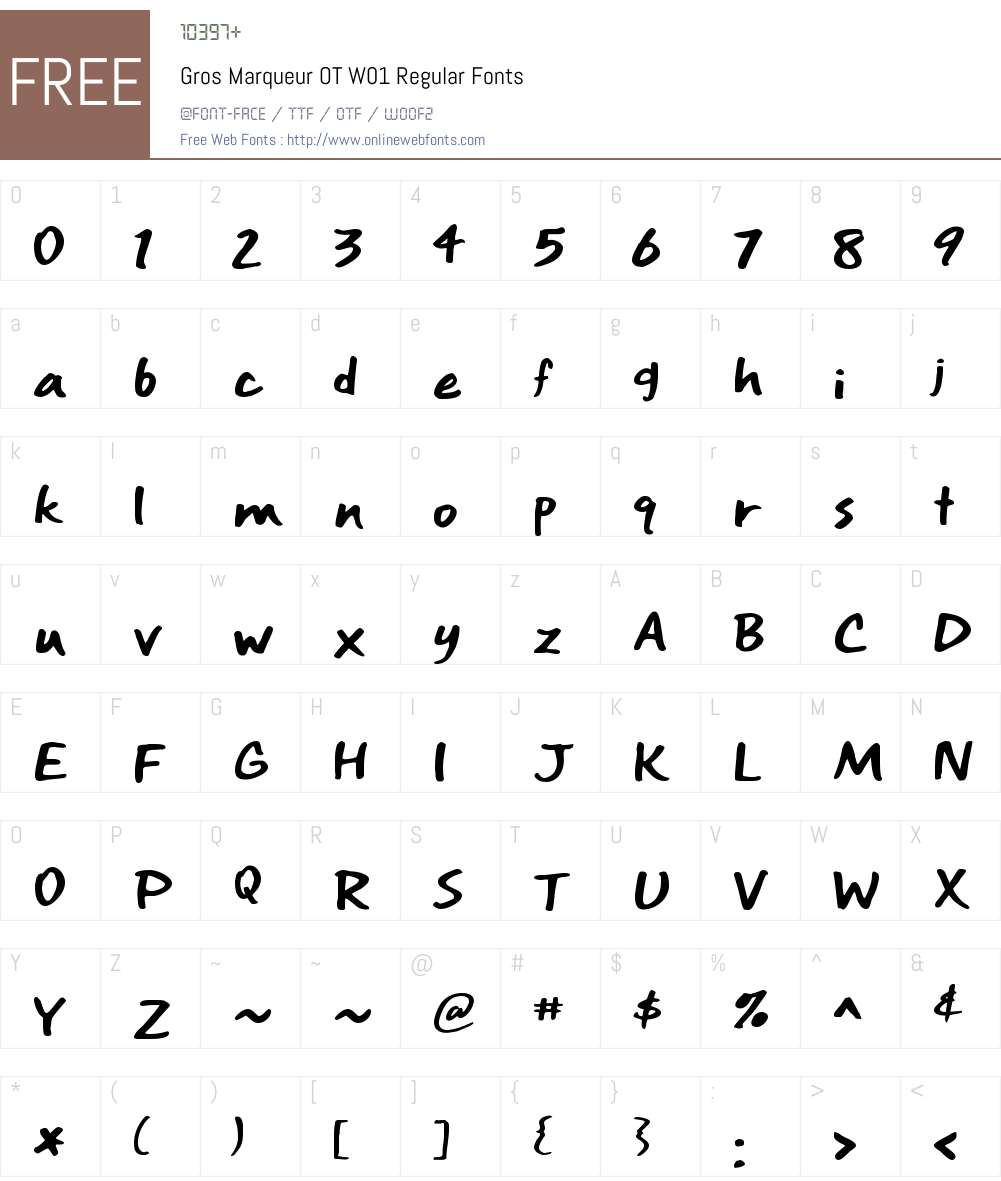GrosMarqueurOTW01-Regular Font Screenshots