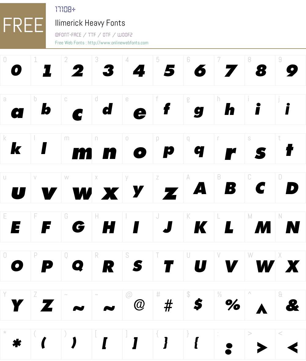 Ilimerick Font Screenshots