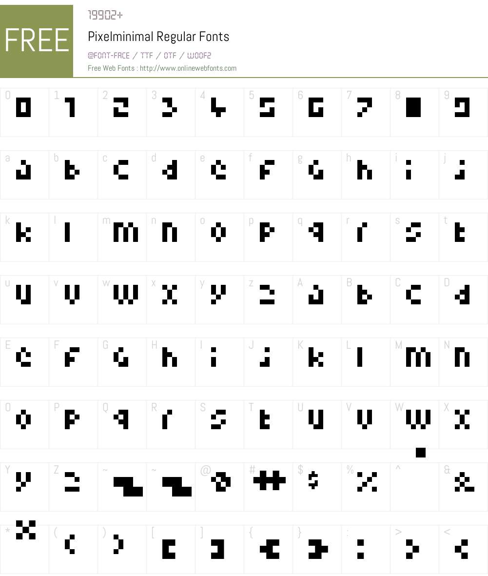 Pixelminimal Font Screenshots