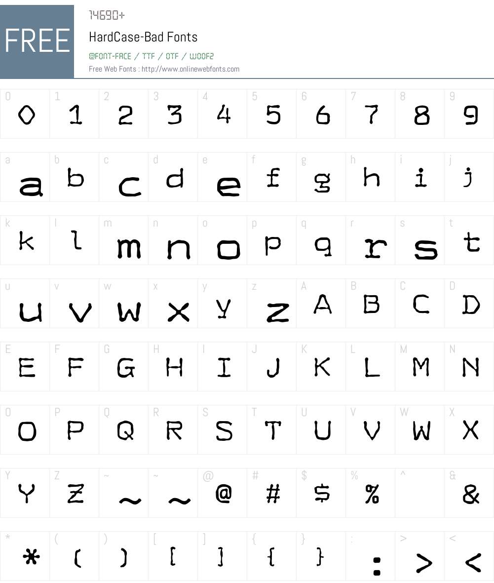 HardCase Font Screenshots