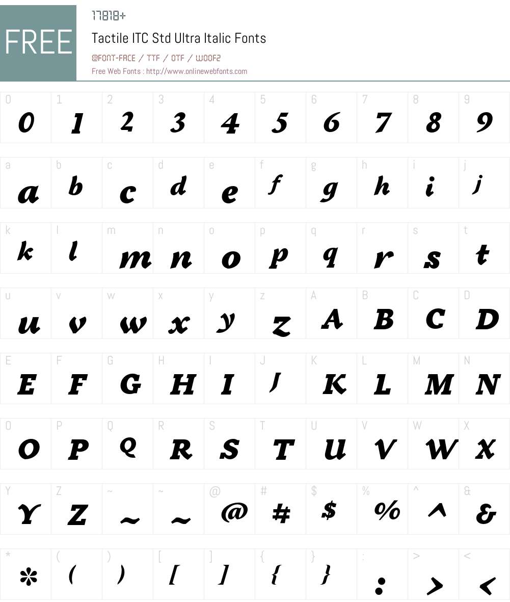 Tactile ITC Std Font Screenshots