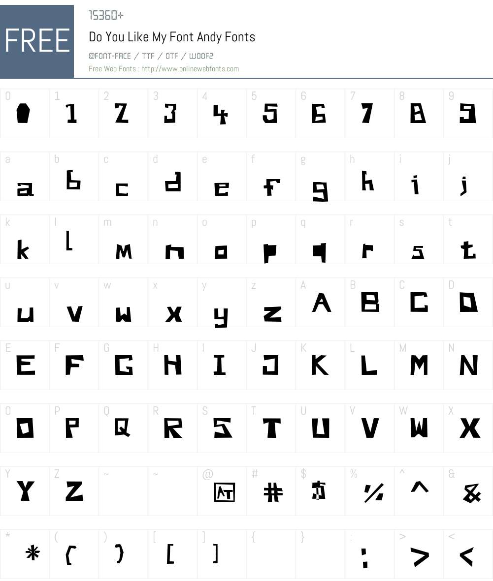Do You Like My Font Andy Font Screenshots