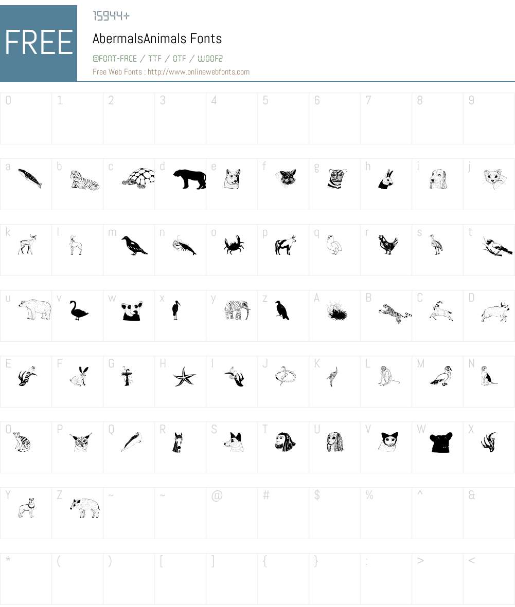 AbermalsAnimals Font Screenshots