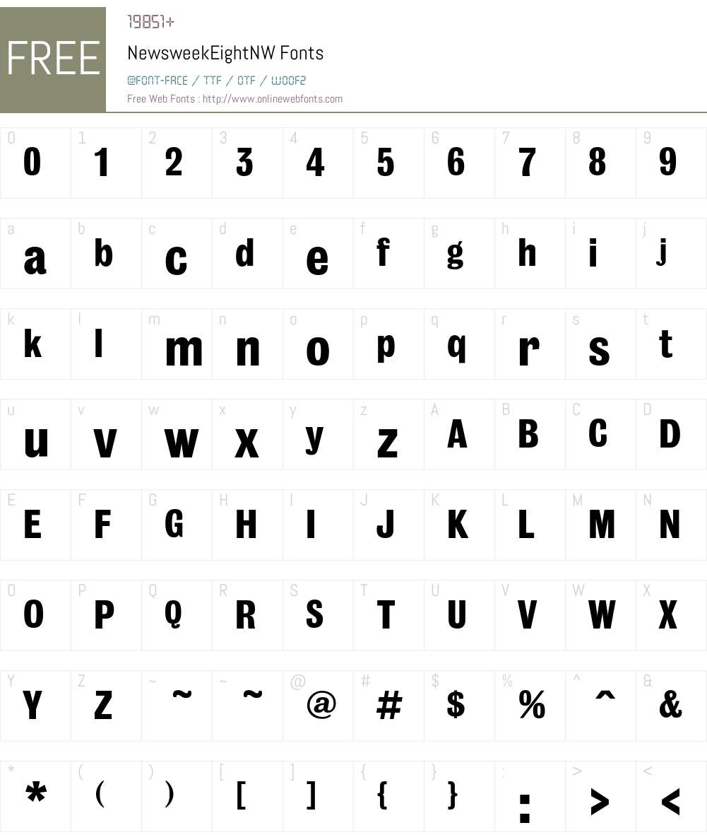 Newsweek Font Screenshots