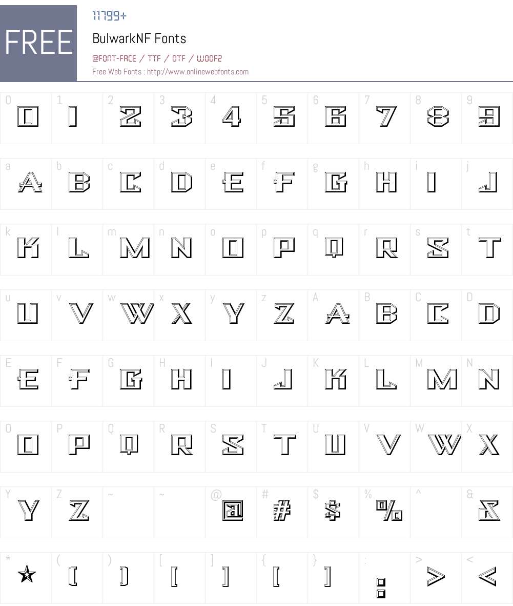 Bulwark NF Font Screenshots