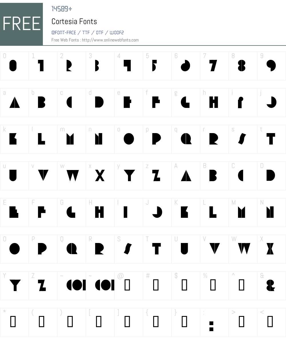 Cortesia Font Screenshots