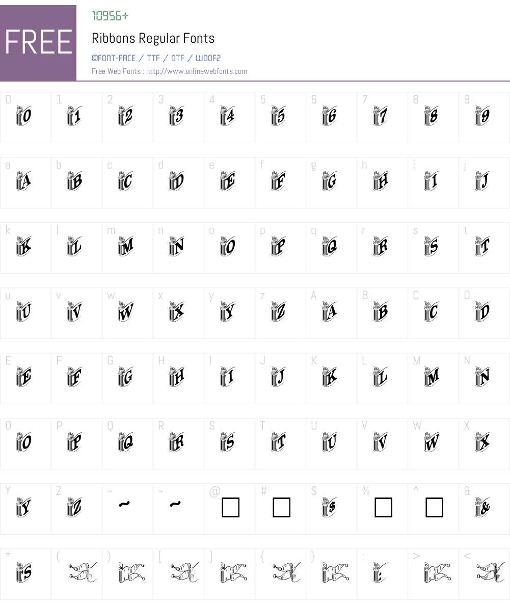 Ribbons Font Screenshots