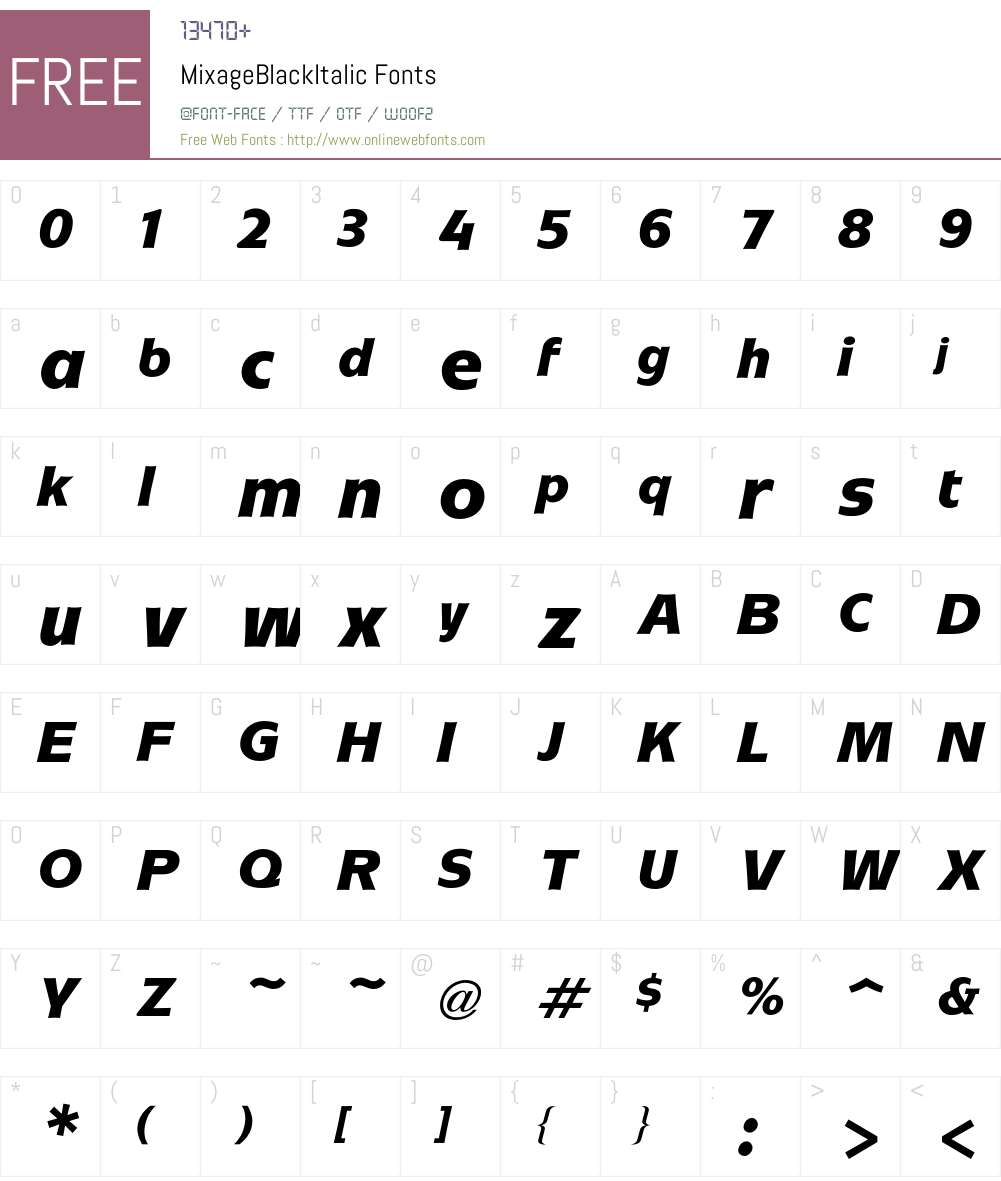 Mixage Font Screenshots