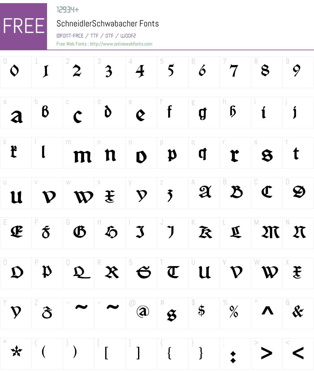 SchneidlerSchwabacher Font Screenshots
