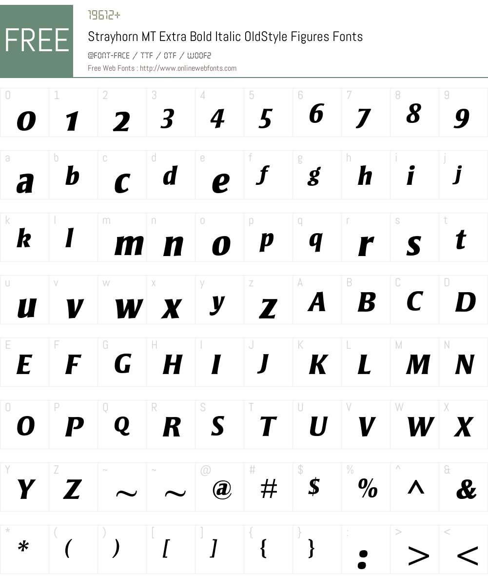 Strayhorn MT Font Screenshots