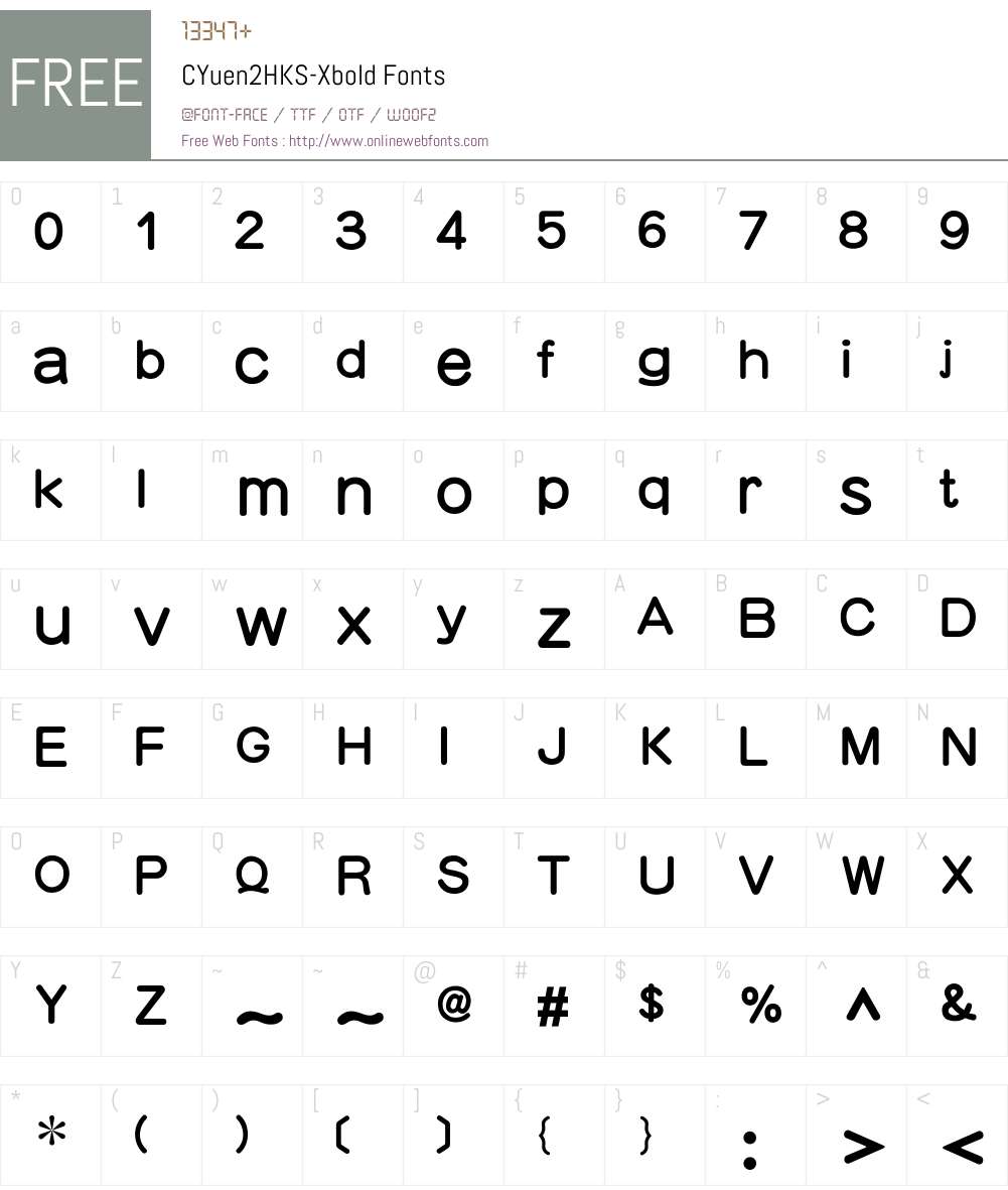 CYuen2HKS Font Screenshots