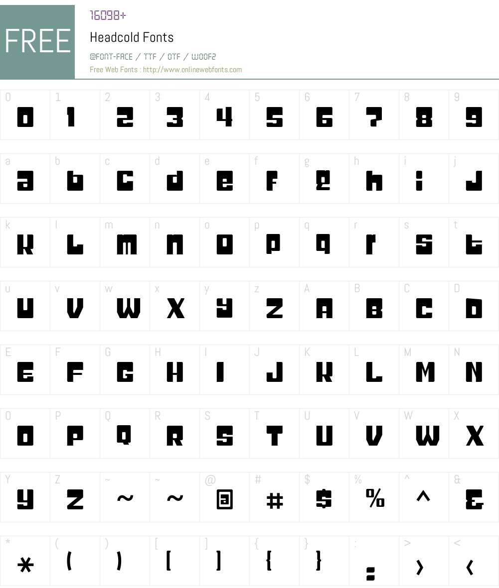 Headcold Font Screenshots