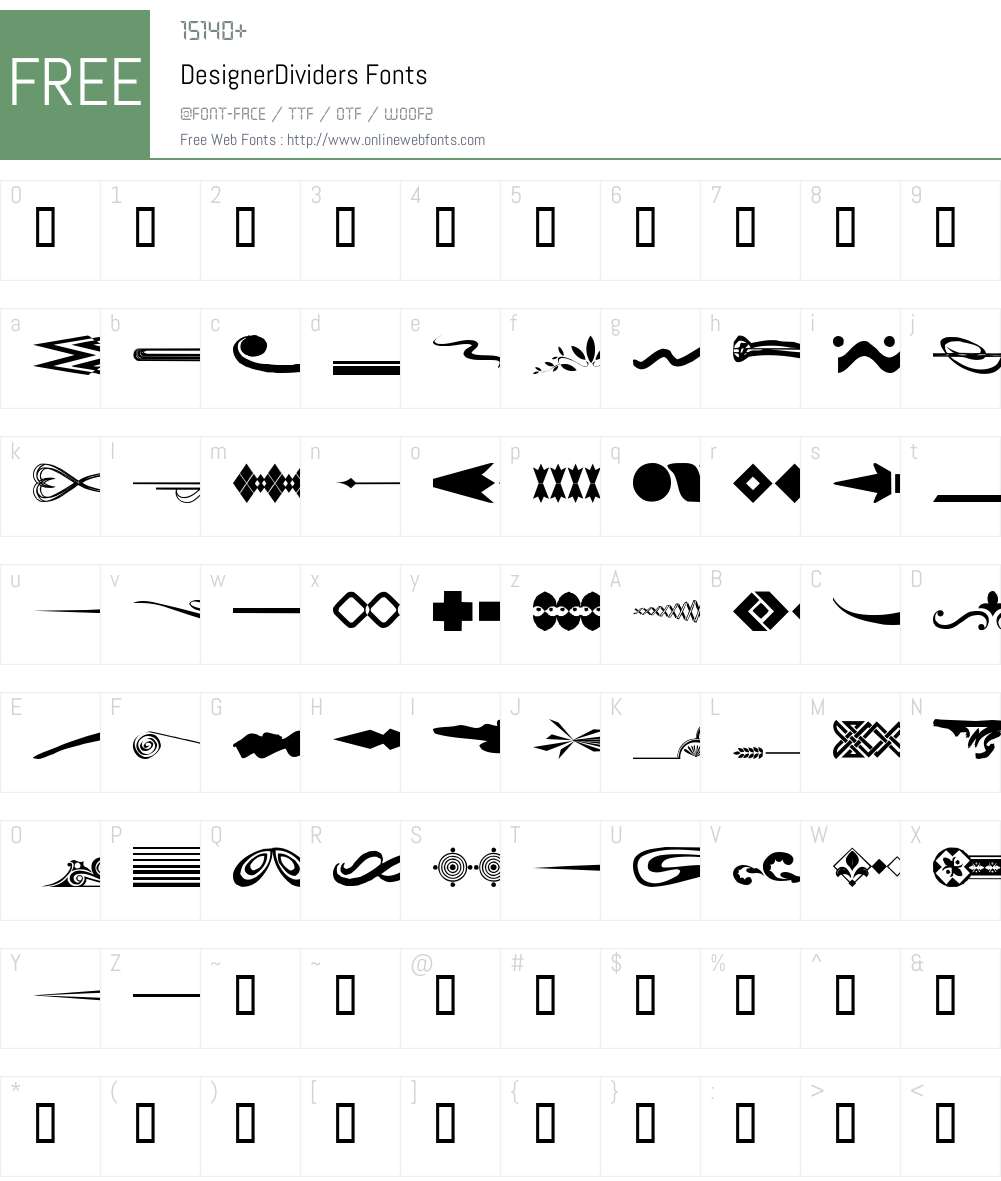 DesignerDividers Font Screenshots