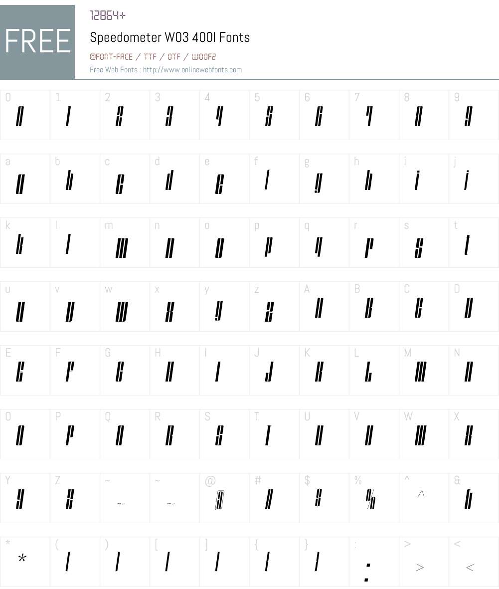 Speedometer Font Screenshots