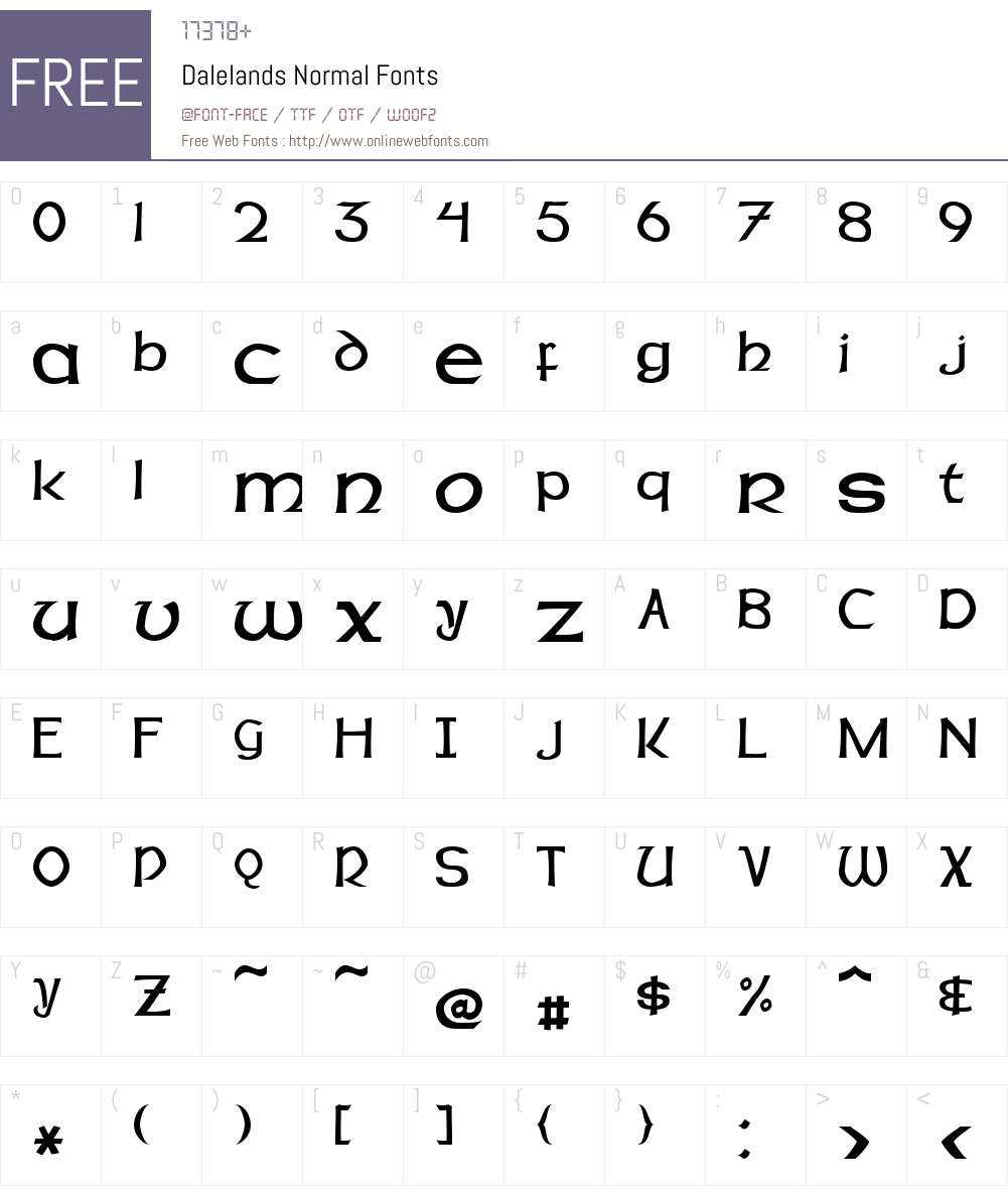 Dalelands Font Screenshots