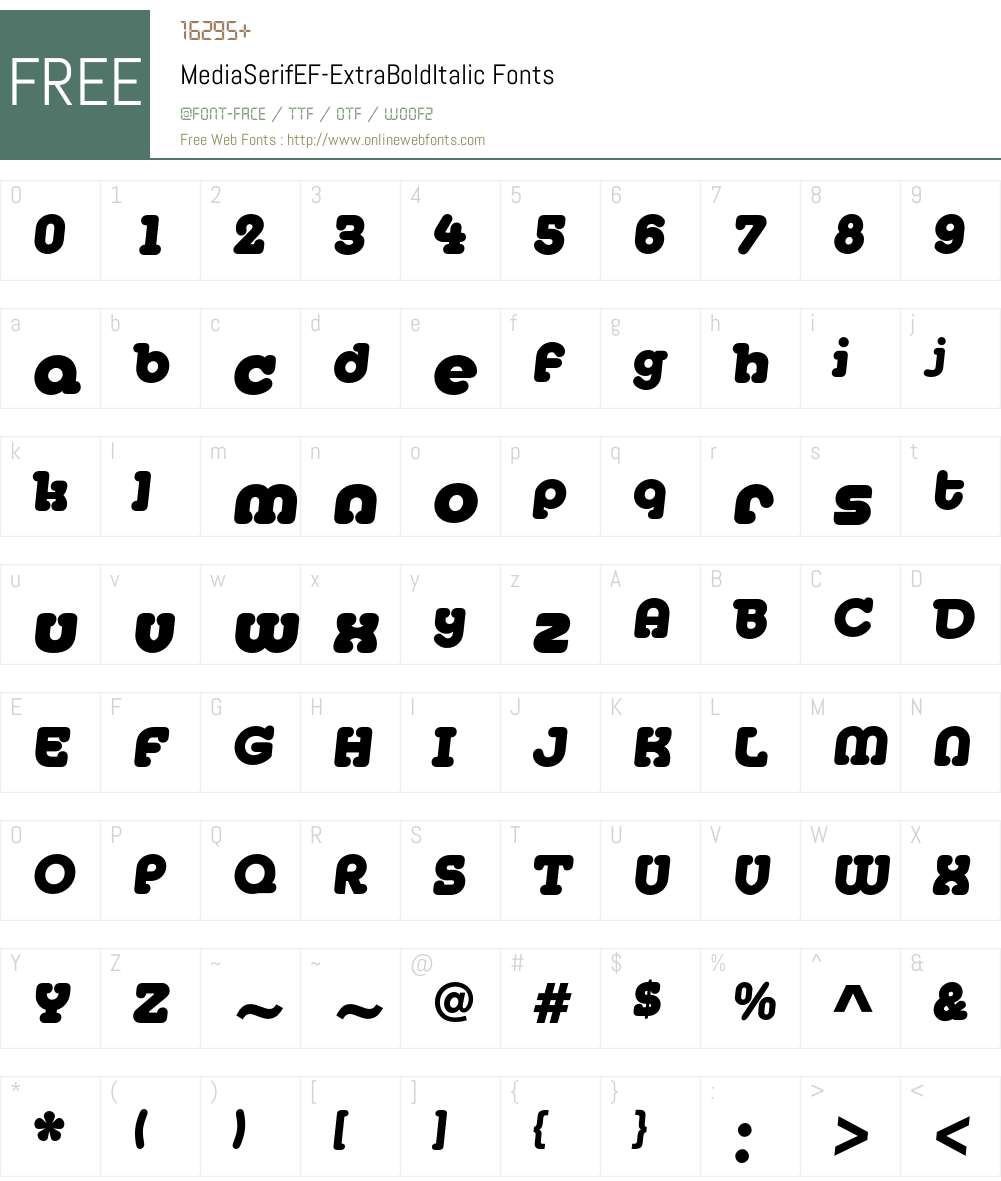 MediaSerifEF Font Screenshots