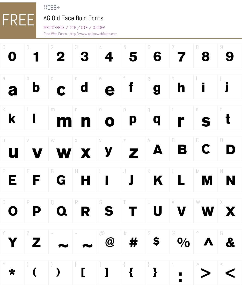 AG Old Face Font Screenshots