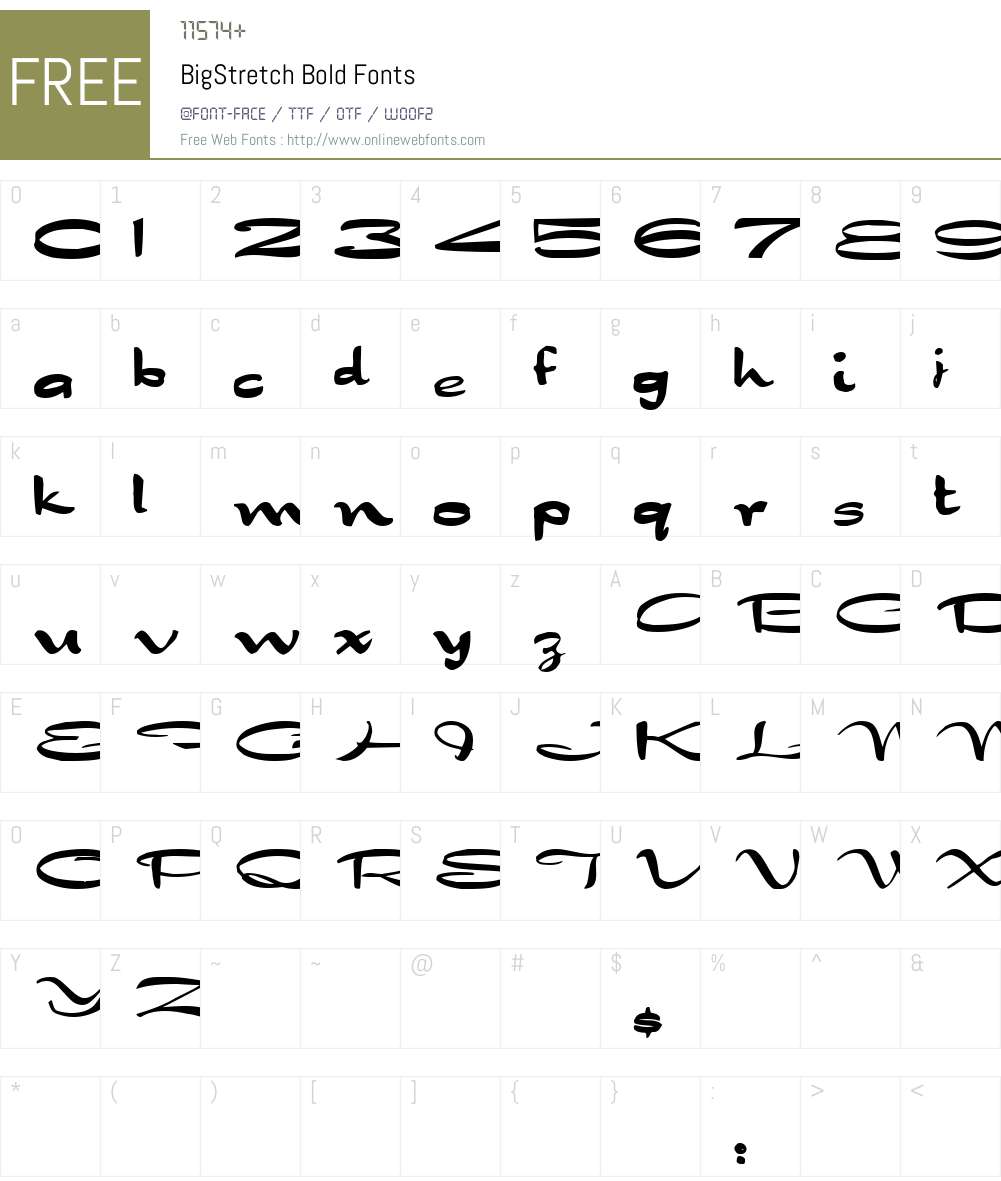 BigStretch Font Screenshots