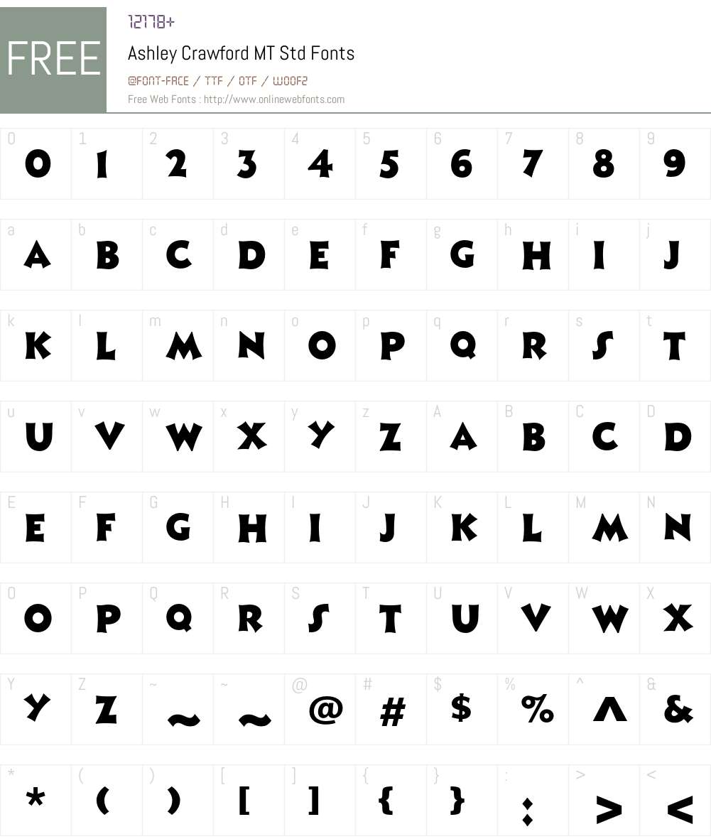 Ashley Crawford MT Std Font Screenshots