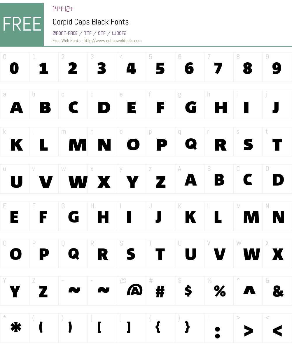 Corpid Caps Font Screenshots