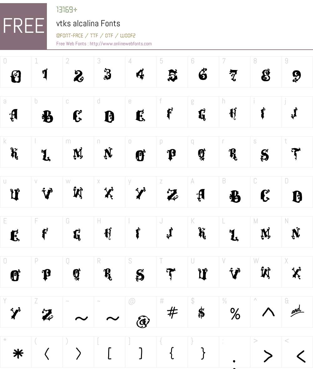 vtks alcalina Font Screenshots