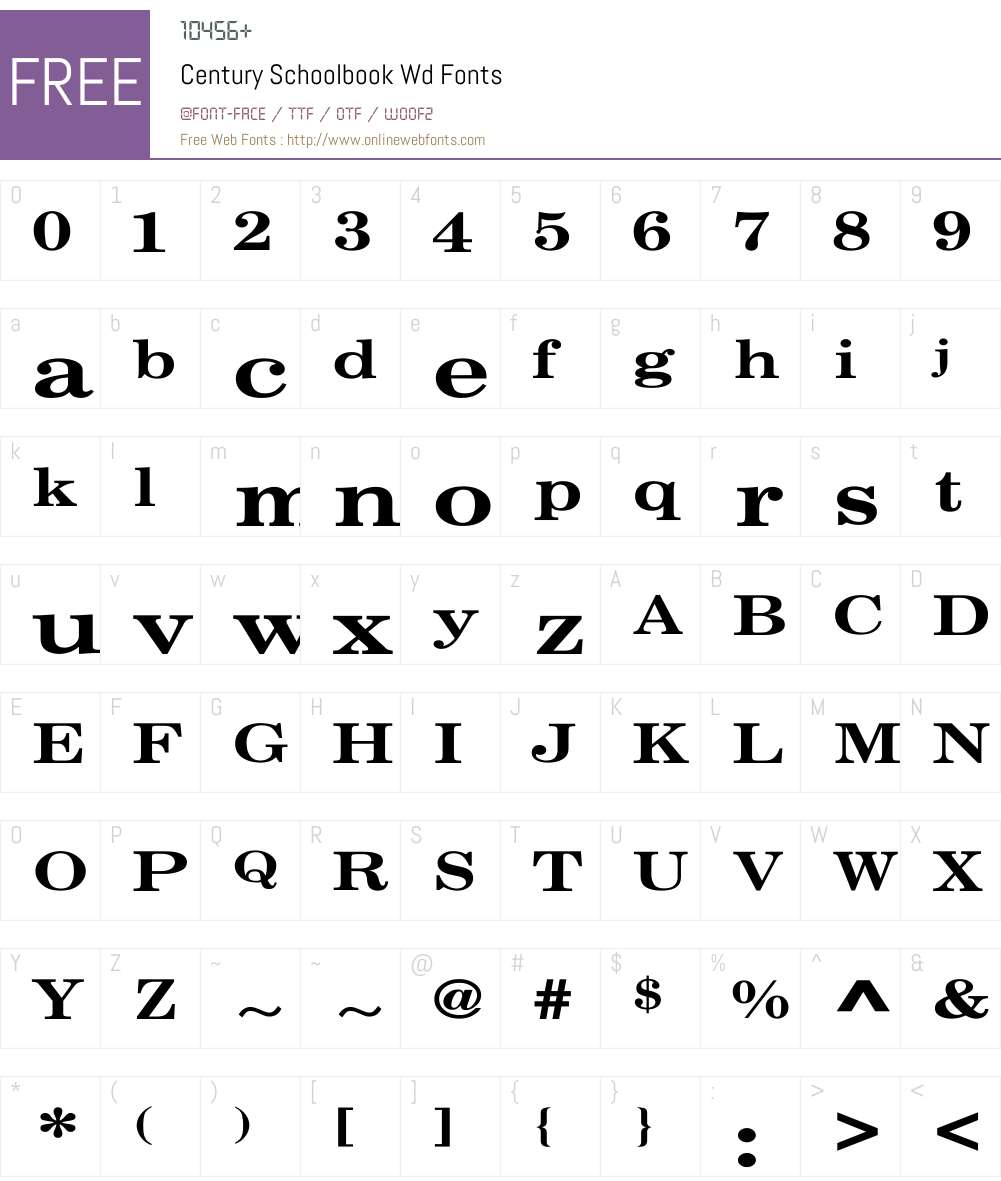 Century Schoolbook Wd Font Screenshots