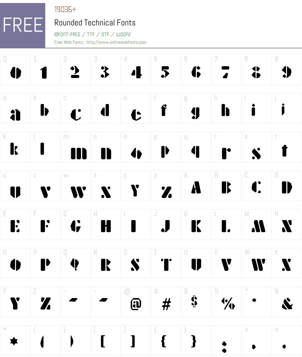 Rounded Technical Font Screenshots