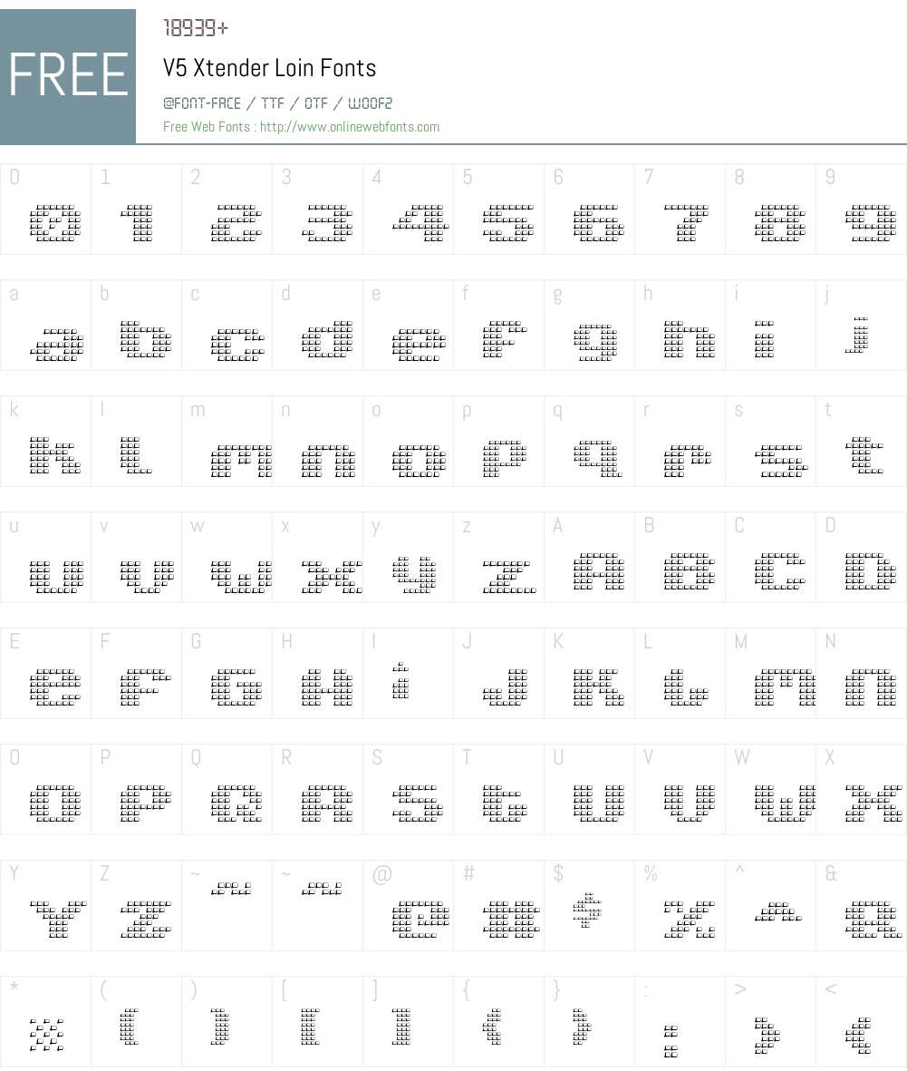 V5 Xtender Font Screenshots