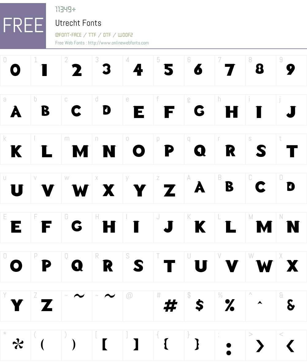 Utrecht Font Screenshots