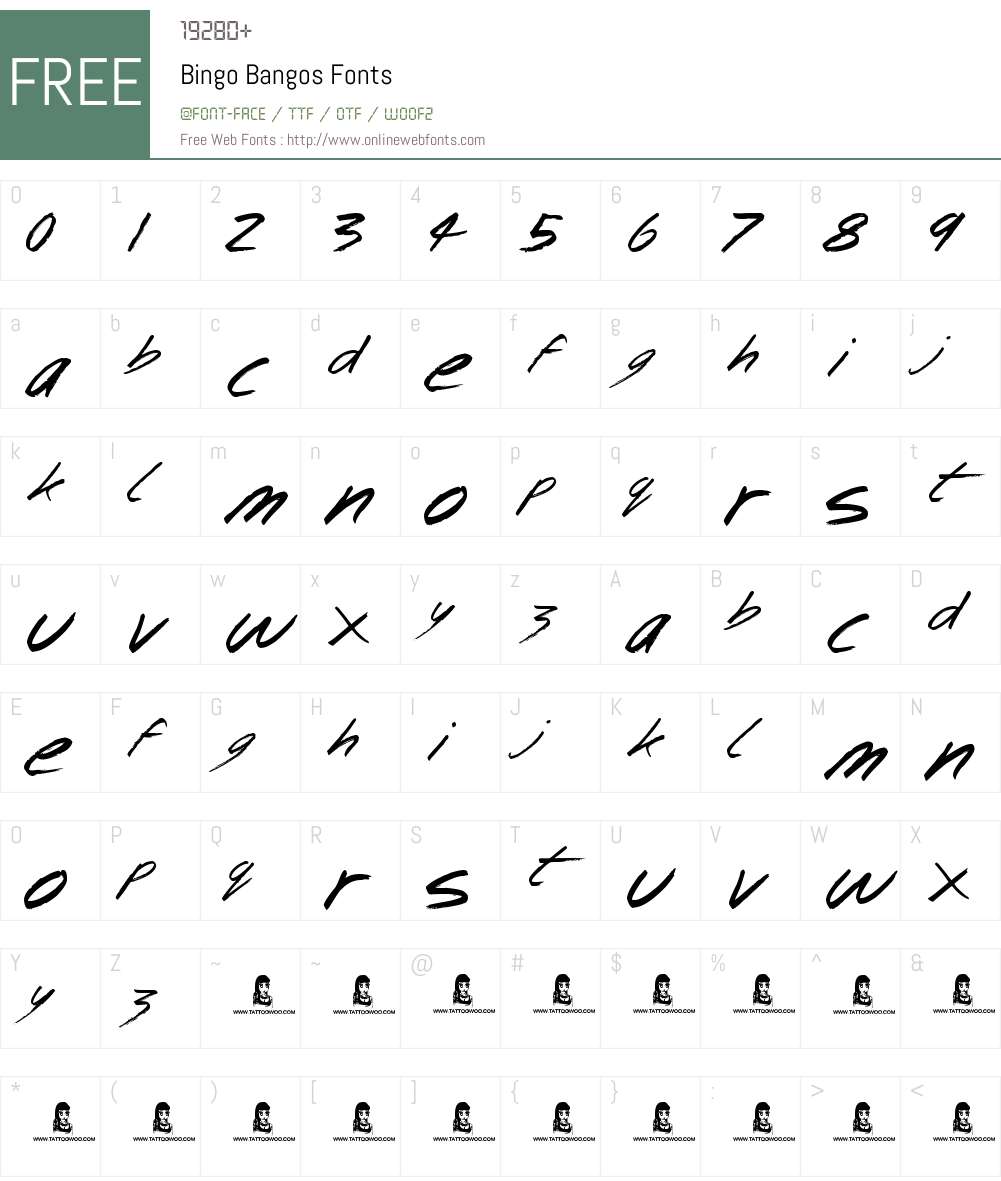 Bingo Bangos Font Screenshots