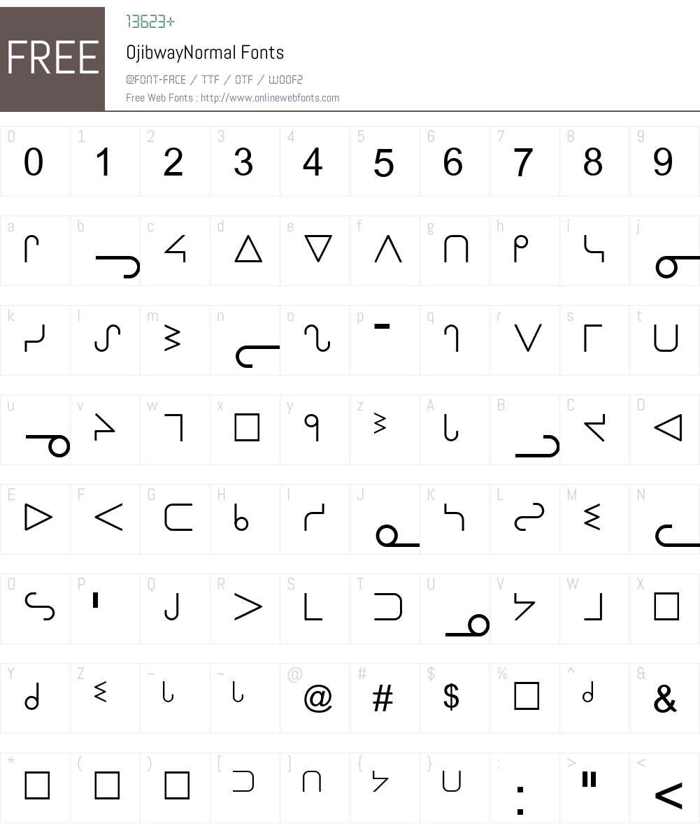 Ojibway Font Screenshots