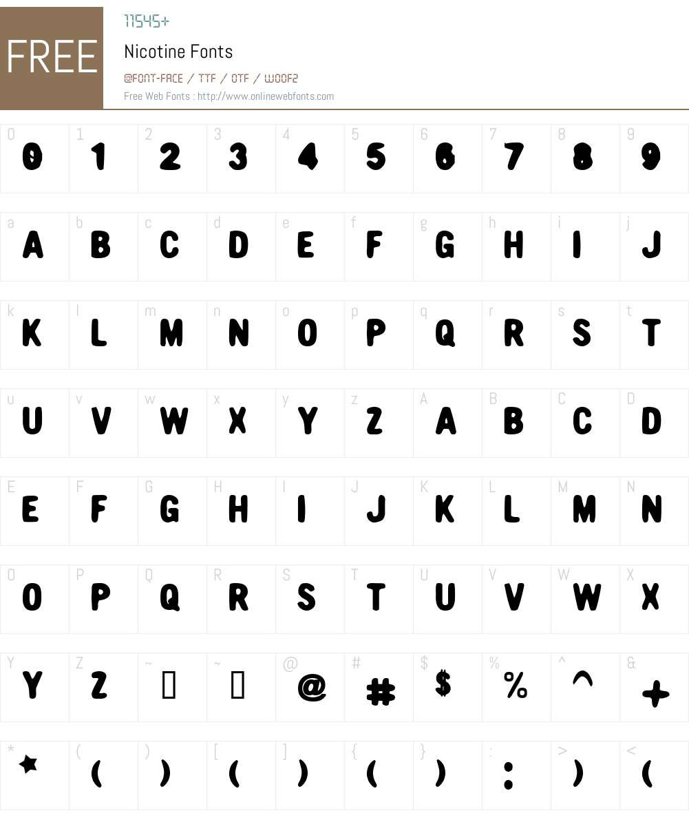 Nicotine Font Screenshots