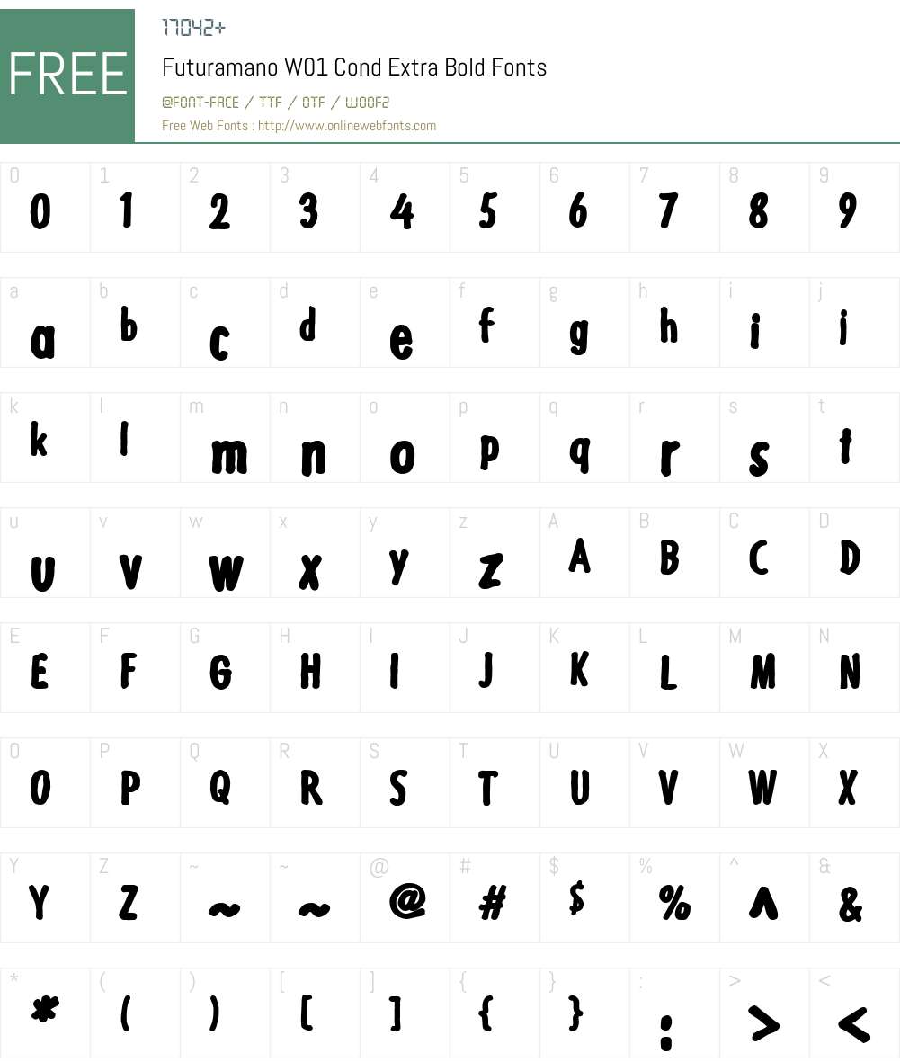 FuturamanoW01-CondExtraBold Font Screenshots