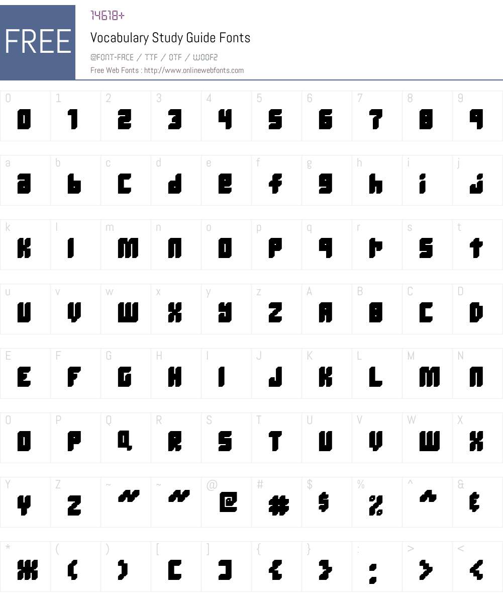 Vocabulary Study Guide Font Screenshots
