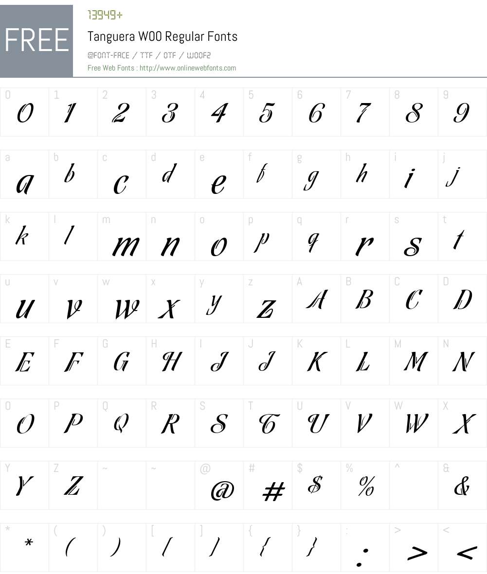 TangueraW00-Regular Font Screenshots