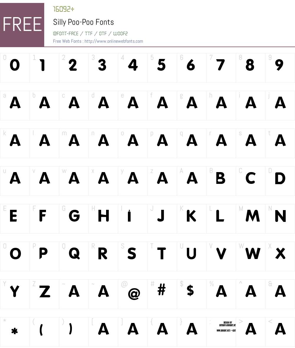 Silly Poo-Poo Font Screenshots