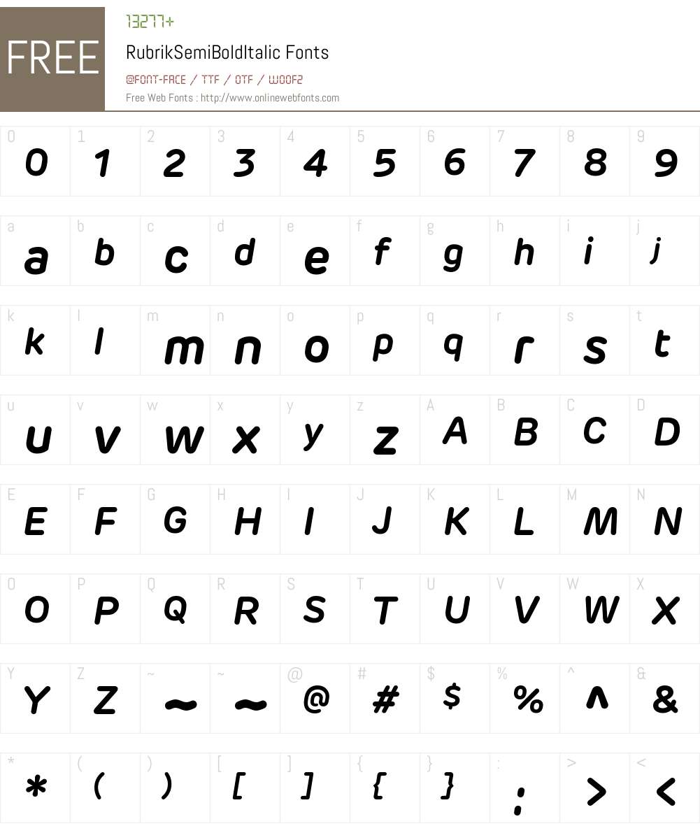 Rubrik SemiBold Italic Font Screenshots
