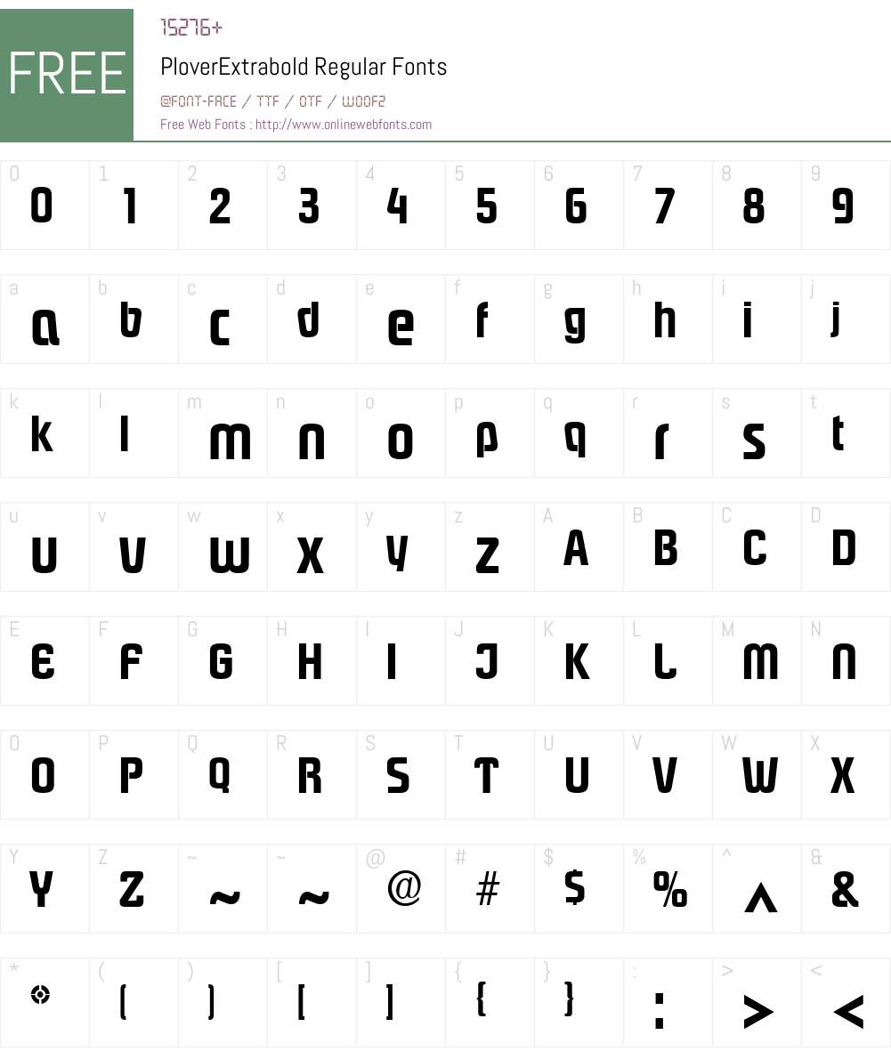 PloverExtrabold Font Screenshots
