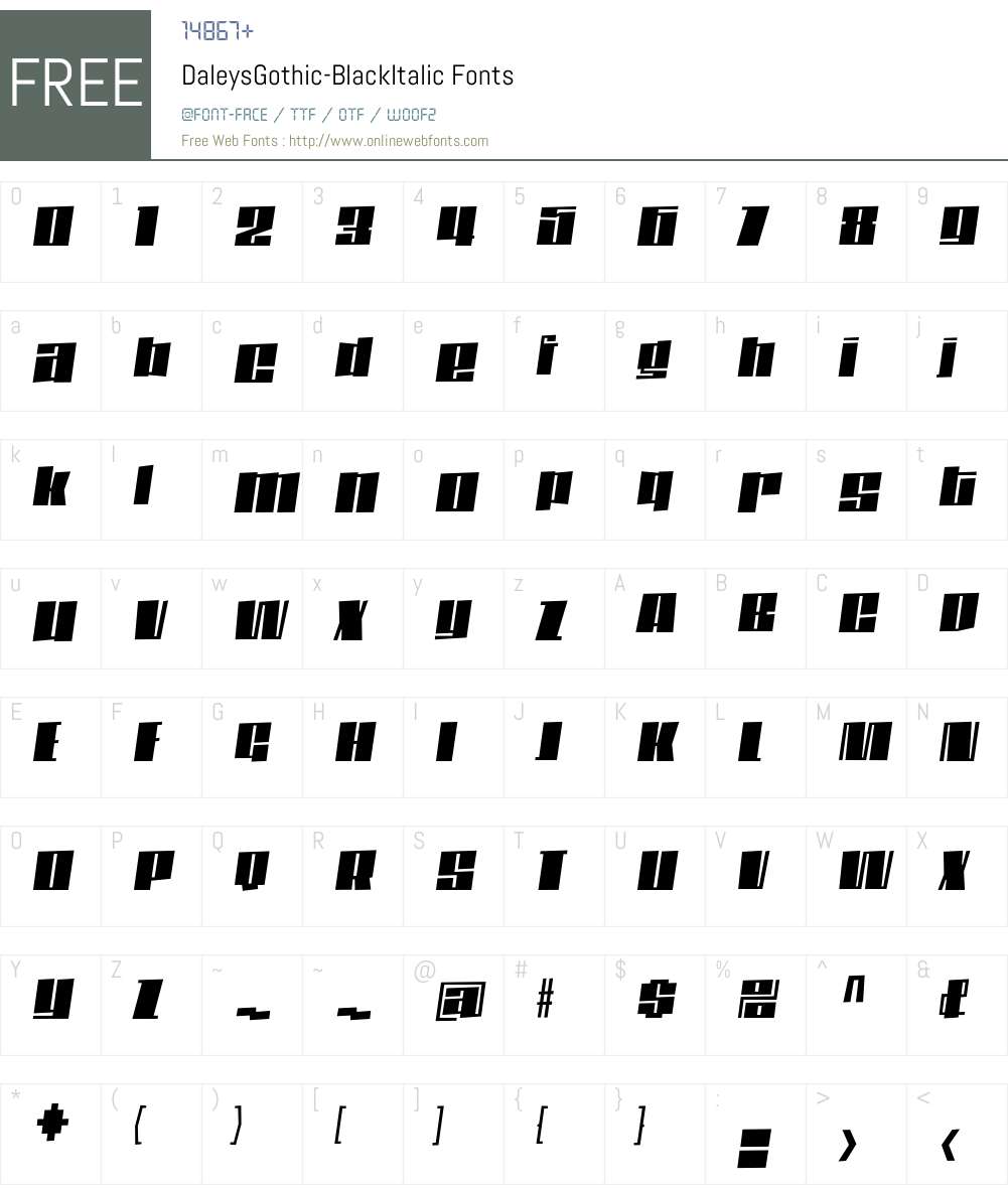 DaleysGothic Font Screenshots