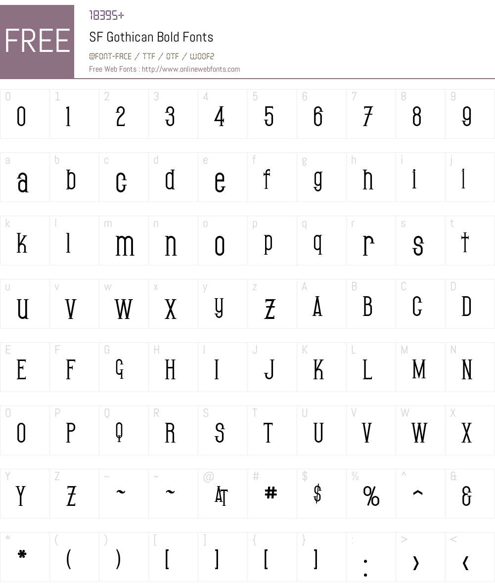 SF Gothican Font Screenshots