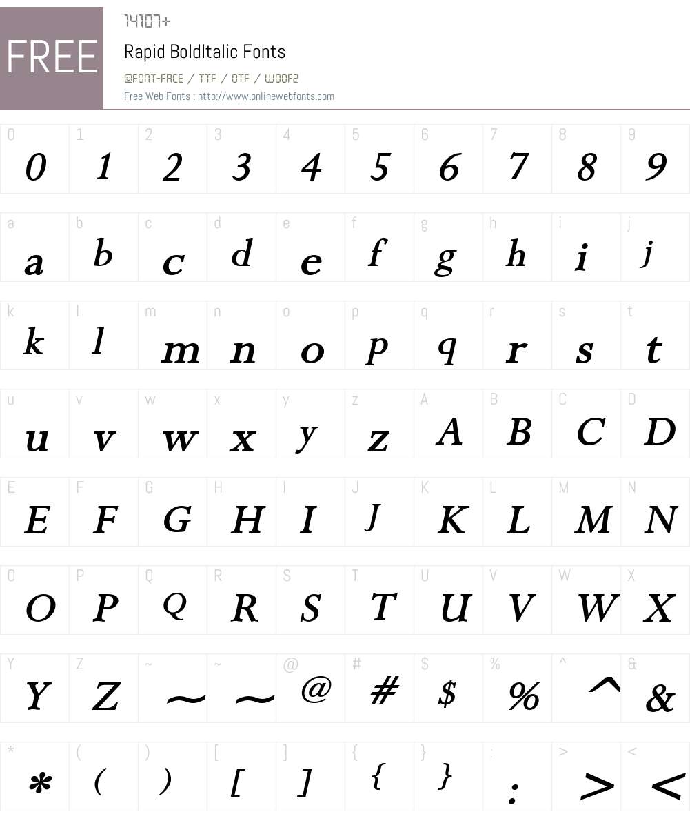 Rapid Font Screenshots