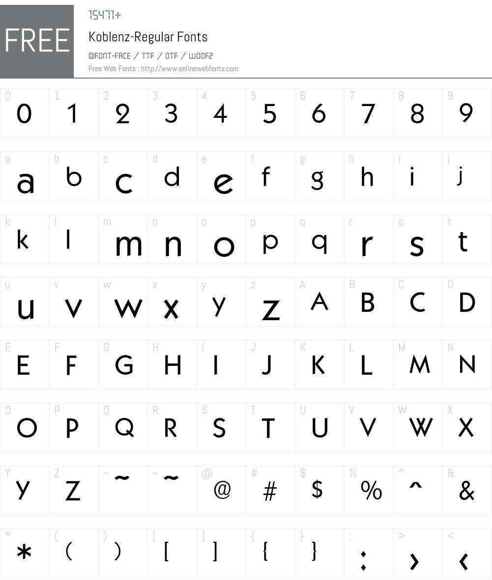 Koblenz-Regular Font Screenshots