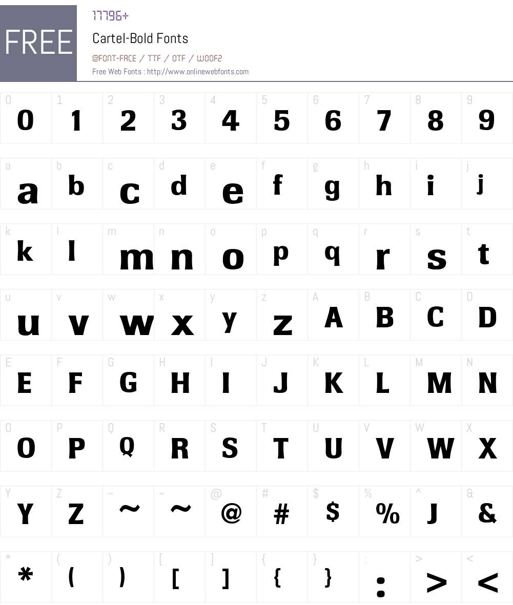 Cartel-Bld Font Screenshots
