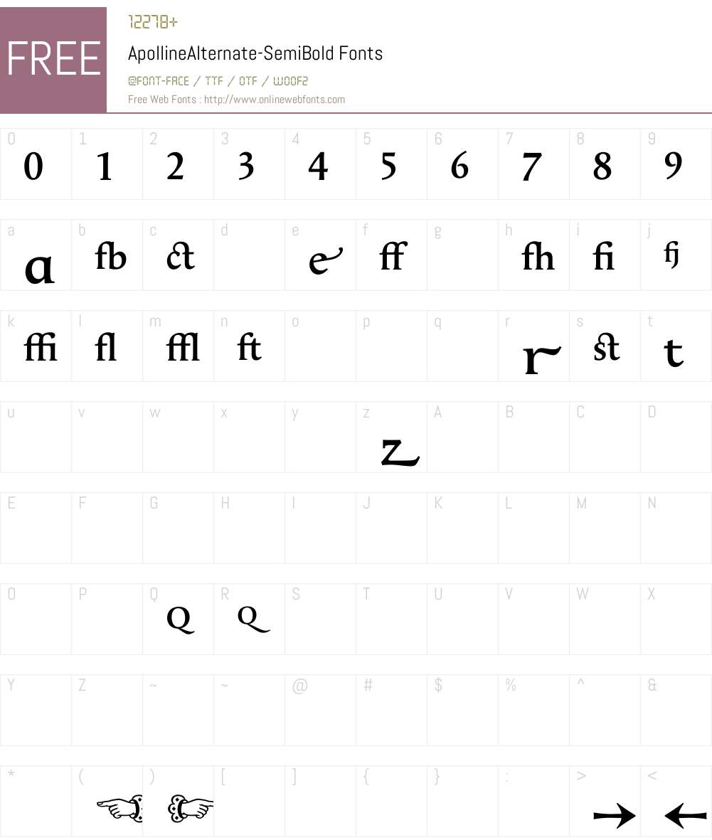 ApollineAlternate Font Screenshots