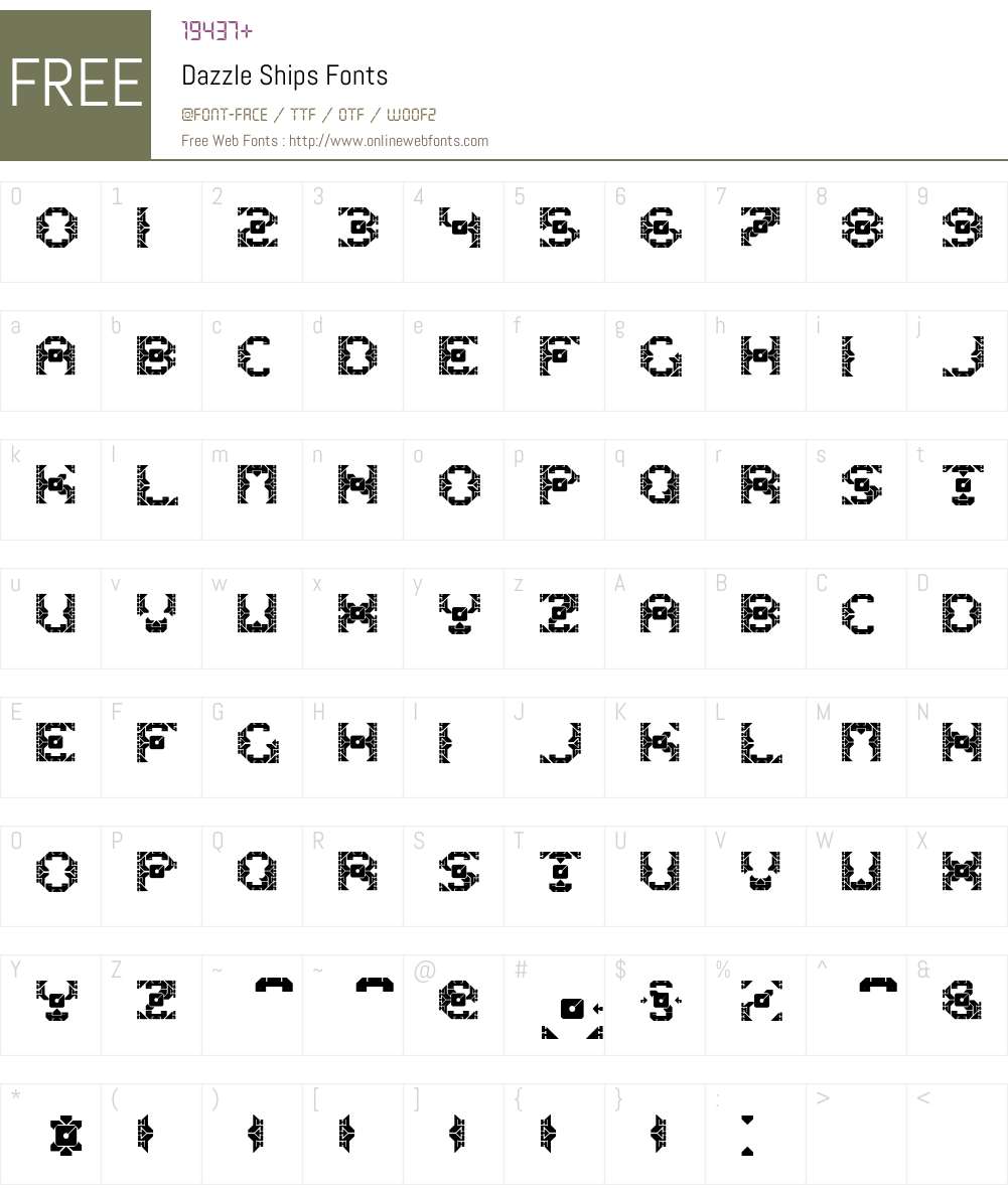 Dazzle Ships Font Screenshots