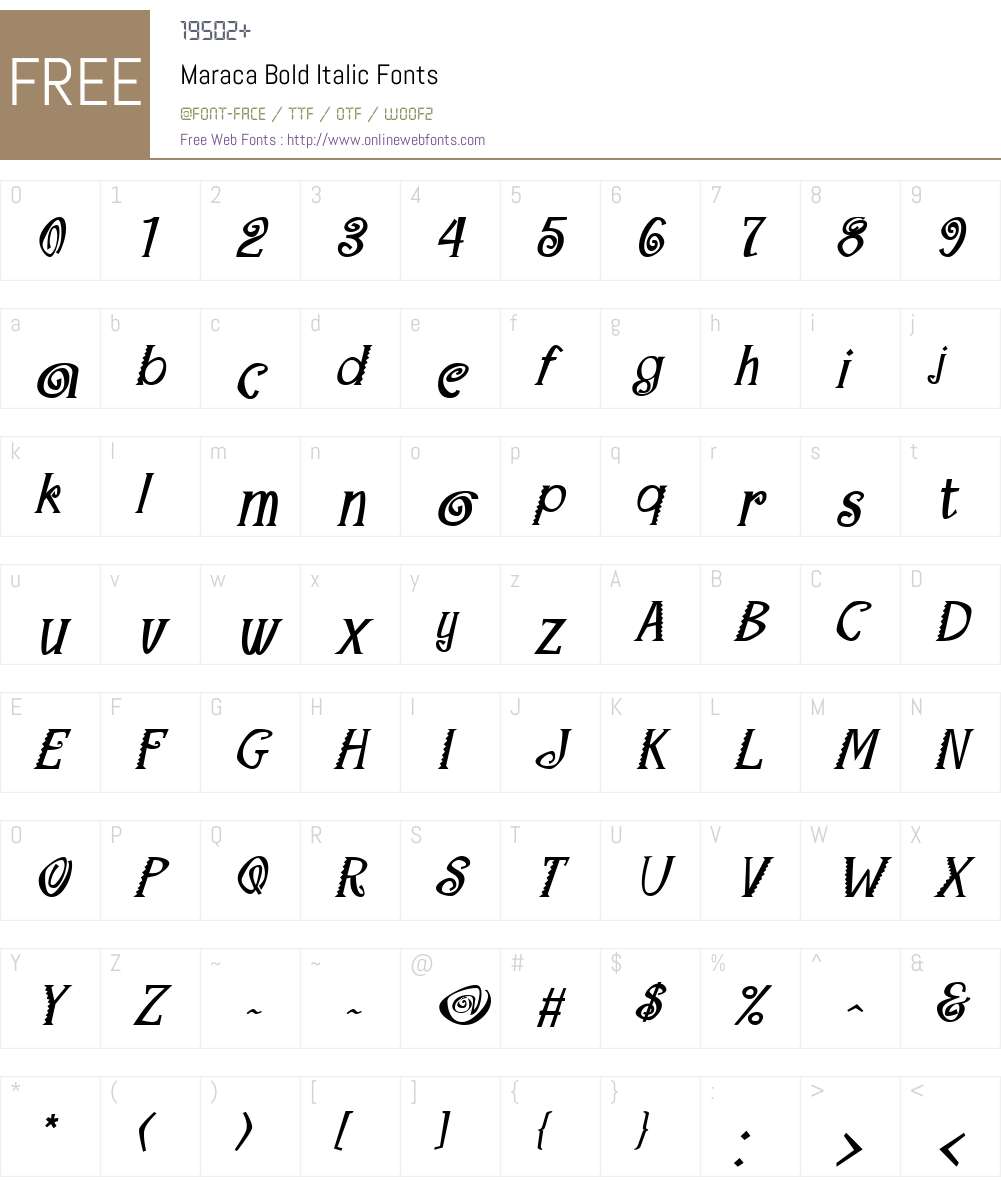 Maraca Font Screenshots
