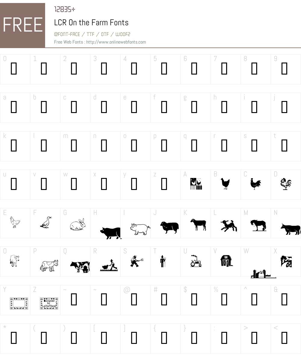 LCR On the Farm Font Screenshots