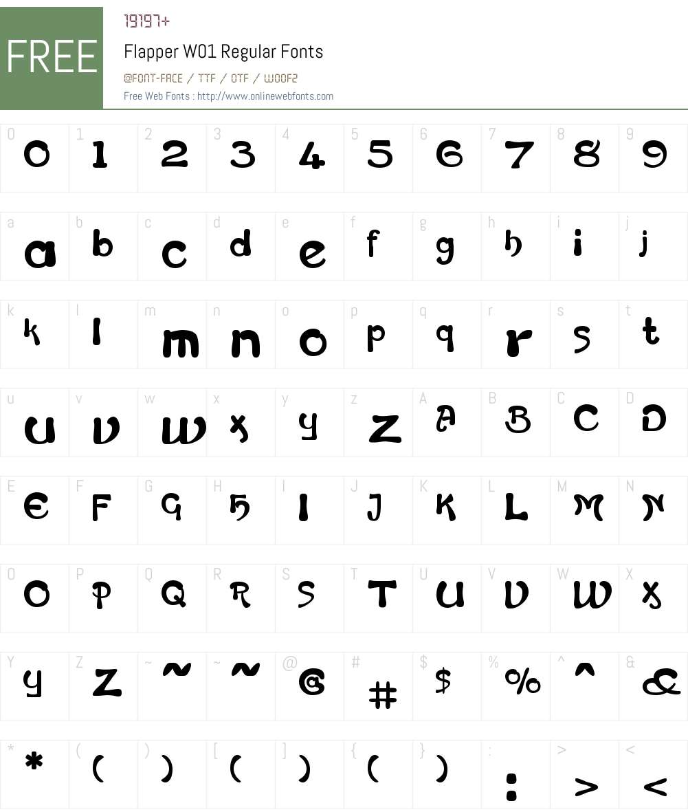 FlapperW01-Regular Font Screenshots