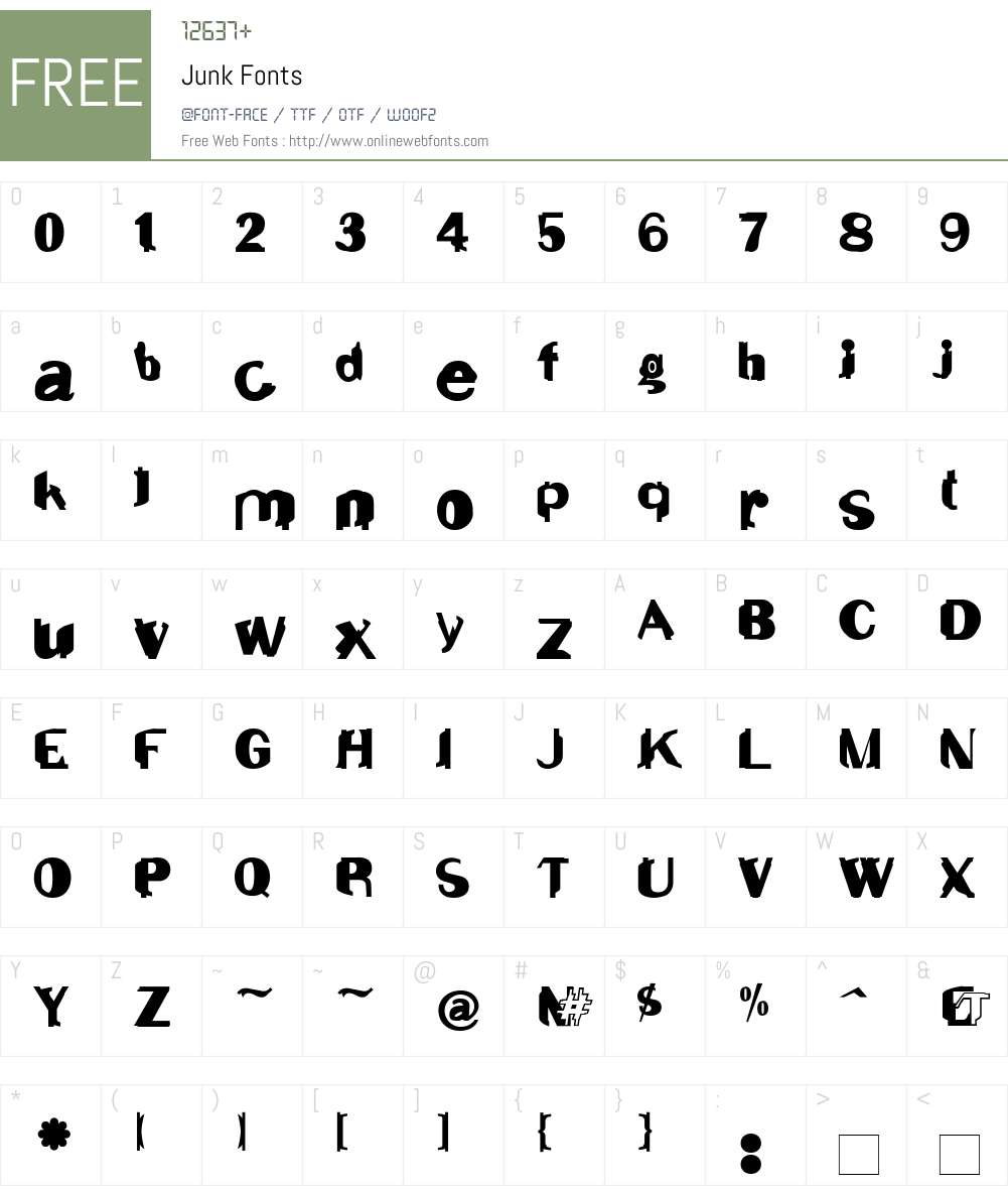Junk Font Screenshots