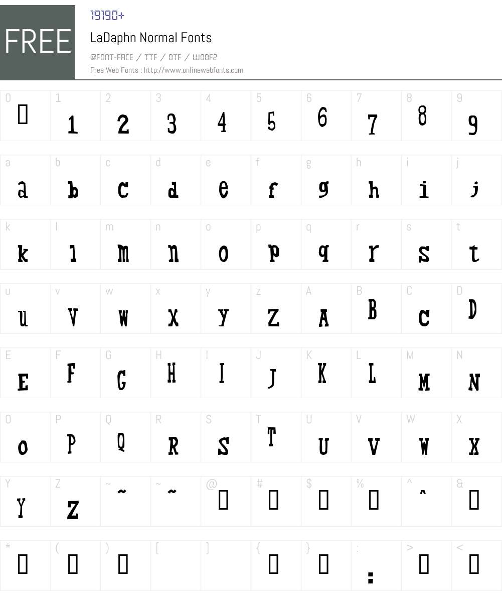 LaDaphn Font Screenshots